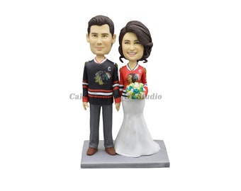 wedding cake topper, personalized cake topper, bobblehead cake topper ,CakeToppers custom cake topper,Jerseys Bobble head , sport topper