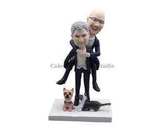 Gay Wedding Toppers, same sex cake topper,2 grooms cake topper,Custom bobblehead,gay cake topper,gay man wedding, gay cake,gay wedding,