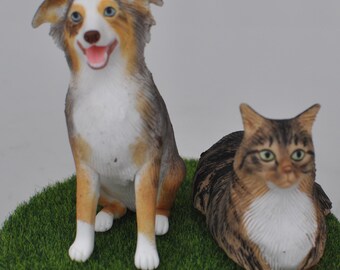 Personalized Pet Wedding Cake Topper: Custom Dog & Cat Figurine