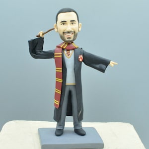 Custom Wedding Cake Topper: Rustic Magic Wand Figurine