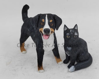 Personalized Pet Wedding Cake Topper: Custom Dog & Cat Figurine