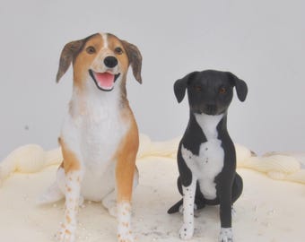 Personalized Pet Wedding Cake Topper: Custom Dog & Cat Figurine