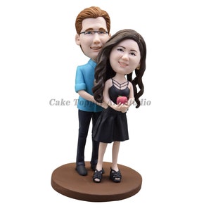 Custom Wedding Cake Topper: Bride & Groom Bobblehead