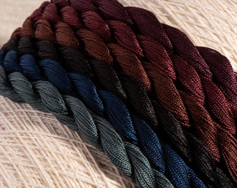 Hand Dyed Cotton Perle 12 Embroidery Threads - Darks (6 colour pack)