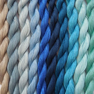 Hand Dyed Embroidery Thread Pack 10 Colours Blues Starter Pack - Etsy