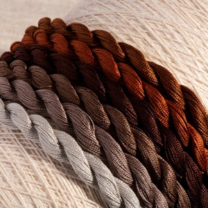 Handgefärbte Baumwollperle 12 Stickgarne - Fantastische Füchse (6 Farben)