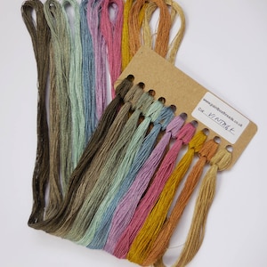 Hand Dyed Silk Embroidery Thread - Fine Weight (Vintage - 10 Colour Pack)
