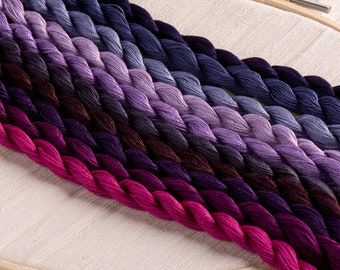 Hand Dyed Embroidery Threads - Ultimate Purple Collection (10 colour pack)