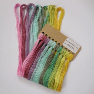 Hand Dyed Silk Embroidery Thread - Fine Weight (Pastels - 10 Colour Pack)