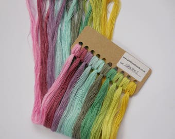 Hand Dyed Silk Embroidery Thread - Fine Weight (Pastels - 10 Colour Pack)