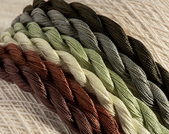 手染めコットンパール刺繍糸 12本 - トレイルファインダー（6色パック）