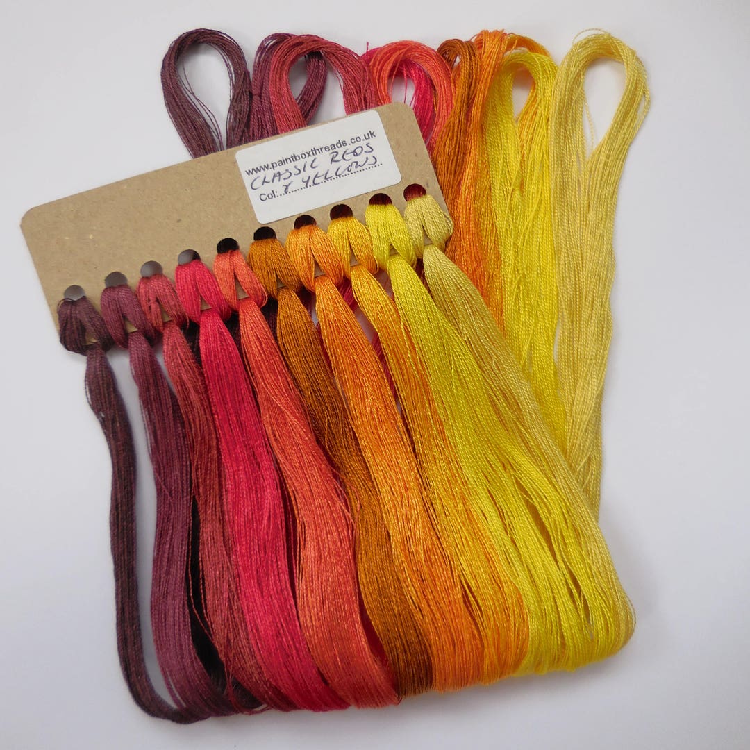 Hand Dyed Silk Embroidery Thread Classic Reds/yellows Pack Etsy