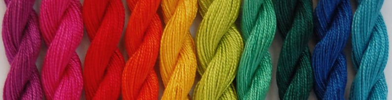 Hand Dyed Embroidery Thread Pack 10 colours Brights Collection image 3