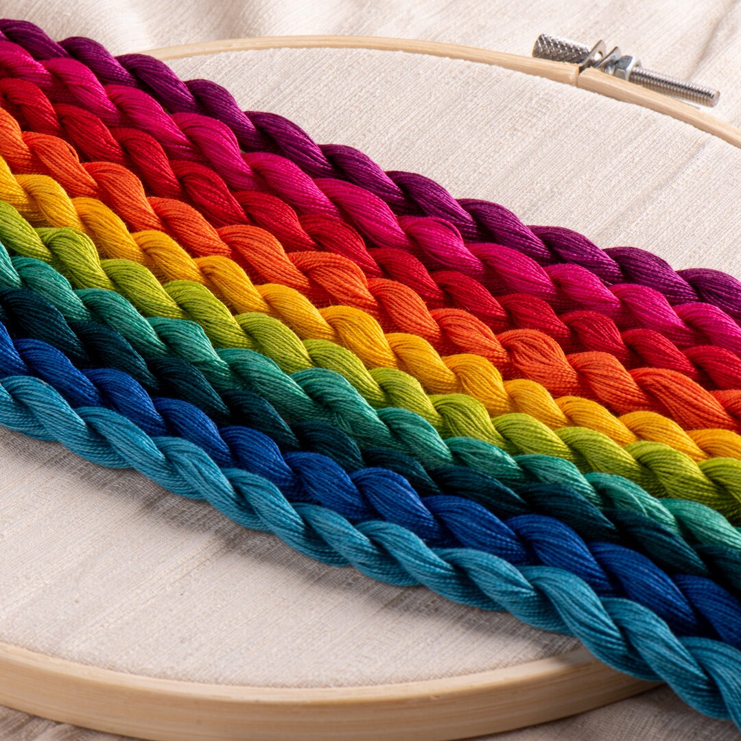 Hand Dyed Embroidery Thread Pack 10 Colours Brights Collection Etsy