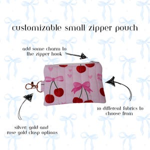 Monedero con llavero, pequeño estuche con cremallera, acolchado, regalo hecho a mano para ella, estuche para Airpods, monedero pequeño, bolso acolchado.