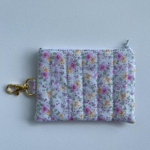 Keychain Wallet Zipper Pouch Quilted Pouch Handmade Gift for Her Airpods Case Small Wallet Coin Purse Quilted Bag