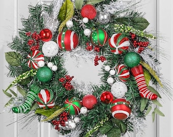 Christmas Sparkling Wreath with lighting remote included