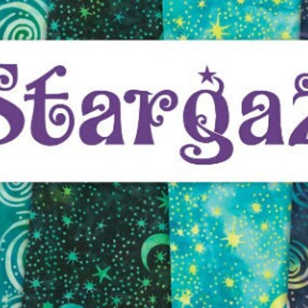 Stargazer Strip Set SRSTAR20-10 Includes 20 - 2 1/2" x WOF Strips of Stargazer Batiks Precuts by Northcott & Banyan Batiks