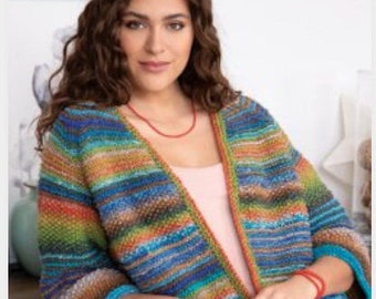 NORO Haruito Cardigan Knit Kit "Sanibel Island" in 7 Beautiful Colorway Options & and Complimentary Pattern