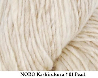 NORO Kashirukuru  | Cashmere, Silk and Merino Wool Blend for High-end Luxury Knitwear and Accessories, Color #01 Pearl