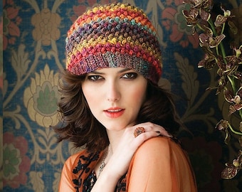 NORO Bobbled Hat Crochet Kit Includes 2 x 50g Skeins of NORO Silk Garden in Choice of 9 Colors and NORO Bobbled Hat Pattern