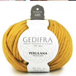 Gedifra Perulana Colore 100% Virgin Wool Country of origin: Italy Super Chunky Natural Schurwolle Peruvian Virgin Wool Color # 557 Natural