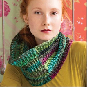 NORO Crochet Kit Silk Garden Sock Double-Crochet Cowl Kit Includes 1 x 100g skein of Noro Silk Garden Sock in #S426 and Free Pattern Leaflet