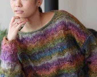 NORO Tasogare Knit Kit "Sakurasau" Includes 3 (4,4,5) x 150g Balls of NORO Tasogare in Seven Stunning Colorways & Complimentary Pattern