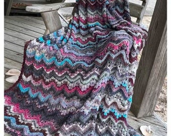 NORO Six Day Beach House Crochet Blanket Kit in NORO's Tsubame Classic Worsted-weight Silk/wool Blend in Six Colorful NORO Tsubame Options