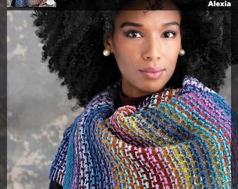 NORO Alexia Wide Scarf Knit Kit Fashioned from Noro Saiun, a Gorgeous New DK-weight Self-striping Yarn