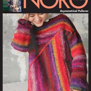 NORO Knit Kit Asymmetrical Pullover Includes • 3 x 200g balls of NORO Ito #20 Usuki and Free Pattern