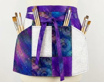 Aurora Borealis DIY Patchwork Apron Sewing Kit | Inspired Wearable Art for Gardening, Cooking, Studio & Fashion