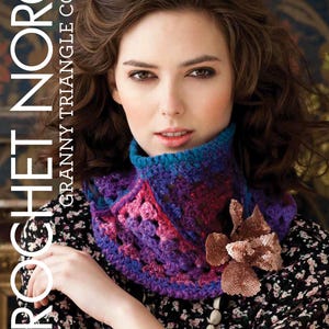 PDF-Sofortdownload mit NORO Kureyon Grandma Triangle Cowl Strickmuster mit NORO Kureyon Wolle