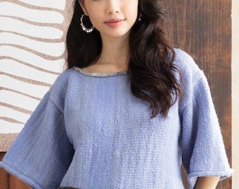 NORO "Link" Pullover Sweater Fashioned from Vibrant NORO Malvinas and Kureyon Yarn Featured in Noro Magazine Twenty-seventh Issue