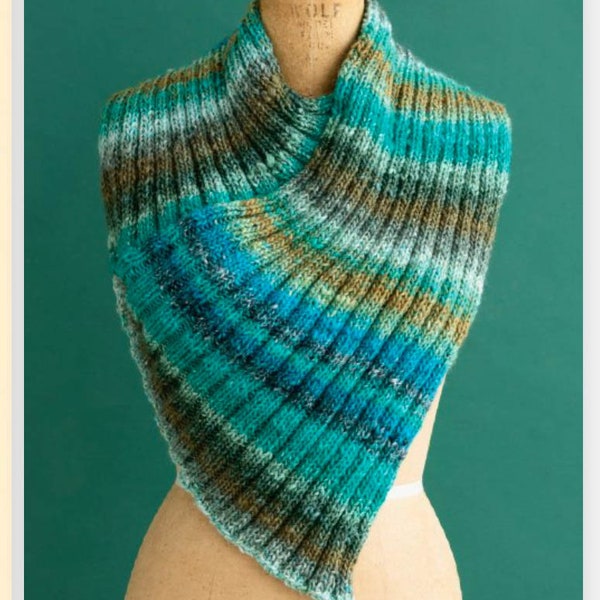 NORO Silk Garden Veronika Cowl Knit Kit Includes 4 x 50 g/110 yard Skeins in Silk Garden Color #208 and Free Pattern Leaflet