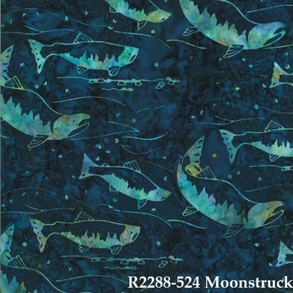 River Run Hand-painted Cotton Batik Quilting Fabric by Dana Michelle for Hoffman California Fabrics 9 River Run Prints Sold by the 1/2 Yard