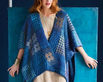 NORO Patchwork Poncho PDF Instant Download Pattern Featuring NORO Silk Garden