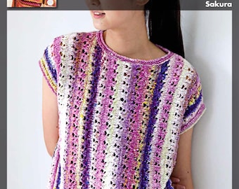 NORO Enka Knit Kit SAKURA Simple Tee Instant Download PDF Pattern