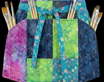 Northern Lights DIY Sewing Kit | Inspired Wearable Art for Gardening, Cooking, Studio & Fashion | Northern Lights Cotton Batik Waist Apron