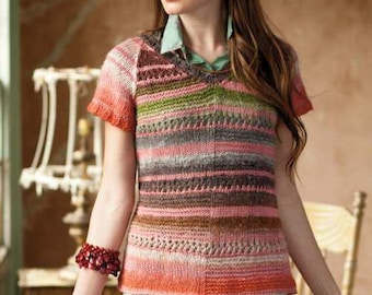 Patchwork Mesh Top Instant Download PDF Pattern Featuring NORO Silk Garden