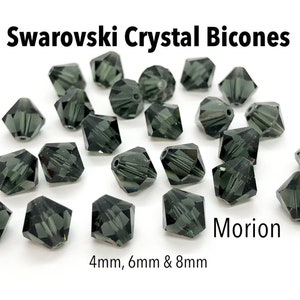 Morion 5301/5328 - Gray Green Swarovski Crystal Bicone Beads, 4mm,6mm,8mm, Wholesale Swarovski Crystal Beads for Jewelry Making, Grey Beads