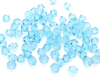 Cuentas bicónicas de cristal checo Preciosa Aqua Bohemica, 4 mm, 6 mm, auténticas cuentas pequeñas de cristal Preciosa compatibles con Swarovski 5301/5328