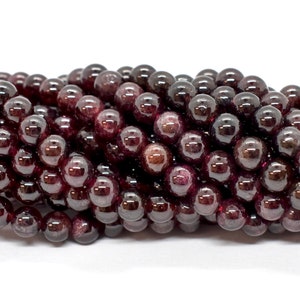 Natural Red Garnet Smooth Round Shape Gemstone Beads,Jewelry Making Garnet Beads