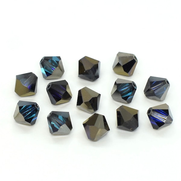 Crystal Bermuda Blue - 5301/5328 Blau, Grau Swarovski Kristall Bicone Bead - 4mm 5mm 6mm 8mm Blau Graue Bronze Swarovski Kristallfarbe