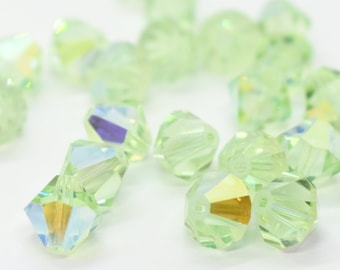 Chrysolite AB 5301/ 5328,Light Green Swarovski Crystal Bicone Beads 5mm 6mm 8mm 10mm Rainbow Crystal Beads,Light Green Swarovski Bicones