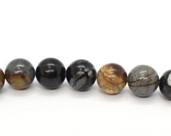 Jaspe Picasso (natural), cuentas redondas de piedra preciosa de grado A, 4 mm, 10 mm (tiras de 16"), para joyería, venta al por mayor, suministros.