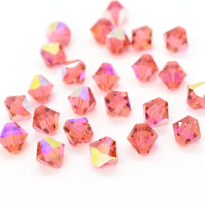 Padparadscha AB 5301/5328 - Pink Coral Orange Swarovski Crystal Bicone Beads 5mm 8mm  Swarovski Crystal Bicones for Jewelry Making