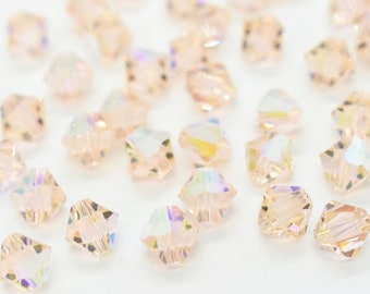 Silk AB 5301/5328 - Swarovski Crystal Bicone Beads, 6mm, Beige/Peach Rainbow ,Orange Wholesale Crystal Beads to Make Jewelry With