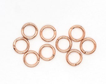 Copper Open Jump Rings - 8mm - Solid Copper Jump Rings for Jewelry Making, Wholesale Jewelry Supplies - 18 Gauge