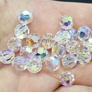 Crystal AB Clear Swarovski Crystal Round Beads 5000, 12mm, 14mm Rainbow Wholesale Swarovski Crystal Beads, Crystal Aurora Borealis image 1